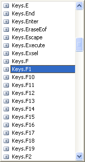 Select a Key from the list