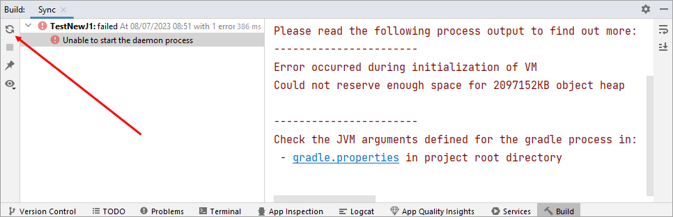 Refreshing Gradle in Android Studio.