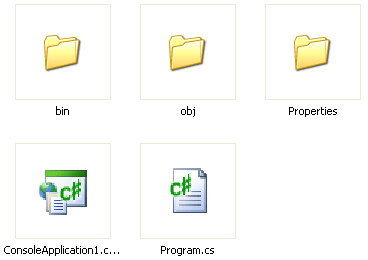 The ConsoleApplication1 folder