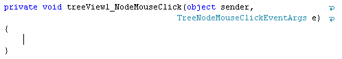 C# code stub for the NodeMouseClick