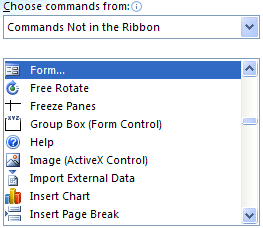 Commands Not in the Excel 2007 Ribbon