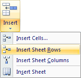 Insert a new row