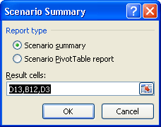 Scenario Summary in Excel 2007