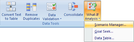 The Data Tools panel in Excel 2007