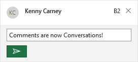 Add a conversation comment to an Excel cell