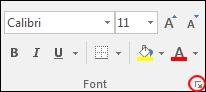 The Excel 2016 Font Panel