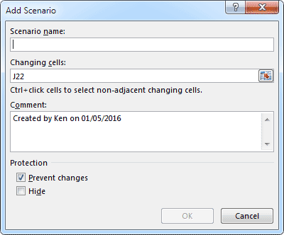 Add an Excel Scenario