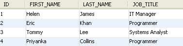 All the records in the table have been selected
