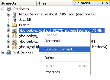 The Execute Command menu item