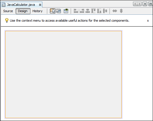 A default blank form created with NetBeans