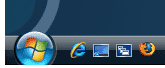 The round Start button in Vista and Windows 7