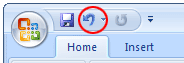 The Undo item on the QUick Acces toolbar in Word 2007