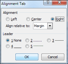 Insert alignment tab