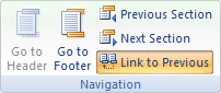 Link to Previous on the Navigation panel