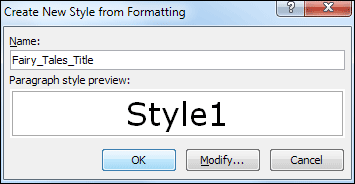 Create new style from formatting