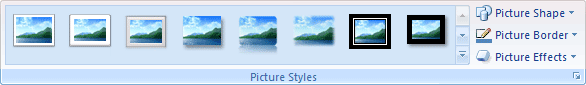 The Picture Styles panel in Word 2007 and Word 2010
