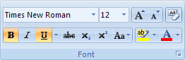 The Underline icon on the Font panel