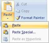 The Paste item on the Clipboard panel in Word 2007 