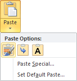 The Paste item on the Clipboard panel in Word 2010