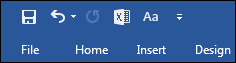 Quick Access Toolbar showing items added to it.