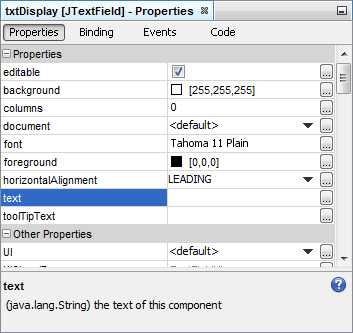 Leave the text property blank